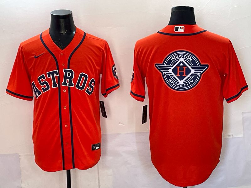 Men 2025 Houston Astros Blank Orange Nike MLB Jersey style 076->houston astros->MLB Jersey